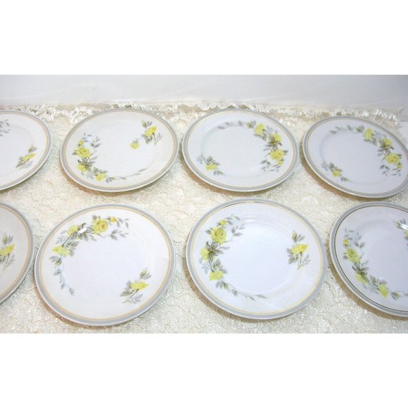 Limoges, Eight 6 1/2" Bread Plates, Yellow Roses Charles Ahrenfeldt - Picture 3 of 6